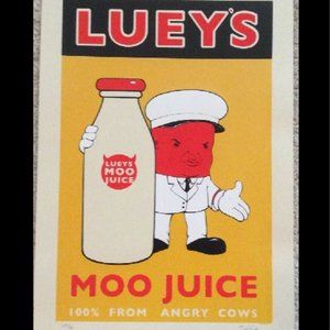 "Lueys Moo Juice" by Bob Dob Signed and Numbered Limited Edition Print Poster